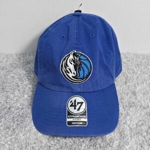 '47 Brand Franchise Dallas Mavericks NBA Fitted Hat Royal Blue Size Medium NWT
